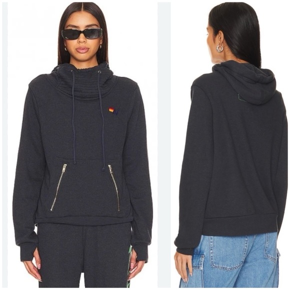 Aviator Nation Ninja Pullover Hoodie Dark Grey SZ XS - Picture 2 of 9